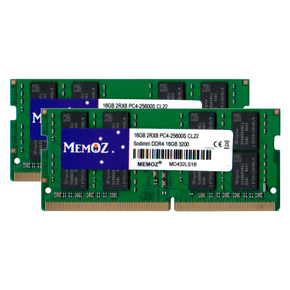 JAZER RAM DDR4 32GB (2x16GB) 3200MHz SODIMM CL22 Per Notebook E Mini PC - Kit Ad Alte Prestazioni
